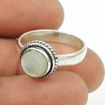 Zilveren Parelmoer Natuursteen Ring