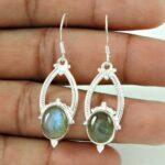 Zilveren Labradoriet Oorbellen