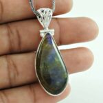 Zilveren Hanger Labradoriet Natuursteen