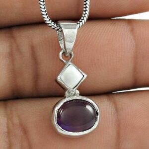 Zilveren Hanger Amethist Natuursteen