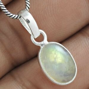 Zilveren hanger regenboog maansteen