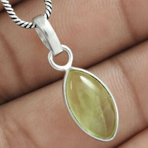 Zilveren Hanger Prehniet Natuursteen