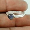 Zilveren Labradoriet Natuursteen Ring