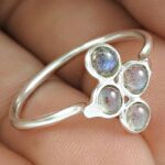 Zilveren Regenboog Maansteen Ring