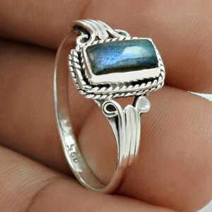 Zilveren Vintage Labradoriet Ring