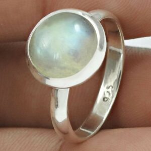 Zilveren Ring Vintage Regenboog Maansteen