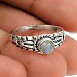 Zilveren Regenboog Maansteen Ring