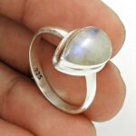 Zilveren Regenboog Maansteen Ring